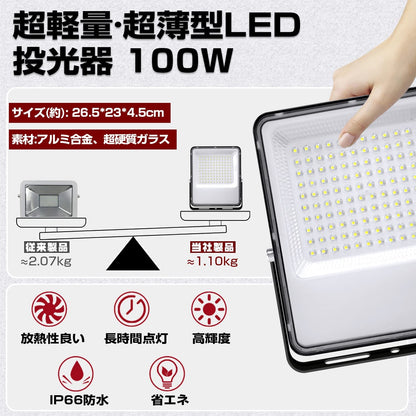 LVYUAN(リョクエン) 100w LED投光器【PC素材 2個入】 - LVYUAN（リョクエン）公式ショップ