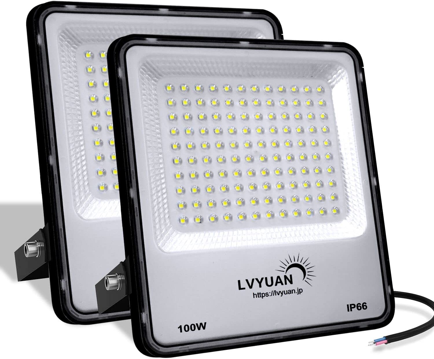 LVYUAN(リョクエン) 100w LED投光器【PC素材 2個入】 - LVYUAN 