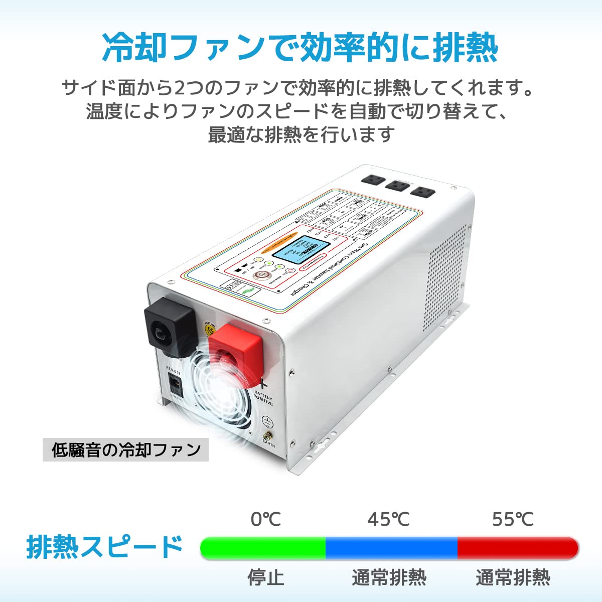 LVYUAN 正弦波インバータ12V 3000W 最大 9000W DC12V（直流）AC100V（交流）変換 50HZ 60HZ 外部電源を接続可能 低周波 UPS 無停電電源装置常時大容量 - LVYUAN（リョクエン）公式ショップ