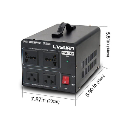 LVYUAN 1500W変圧器 降圧・昇圧兼用型トランス AC100V/110V⇄220V/240V 自由切換 VTJP - 1500VA - LVYUAN（リョクエン）公式ショップ