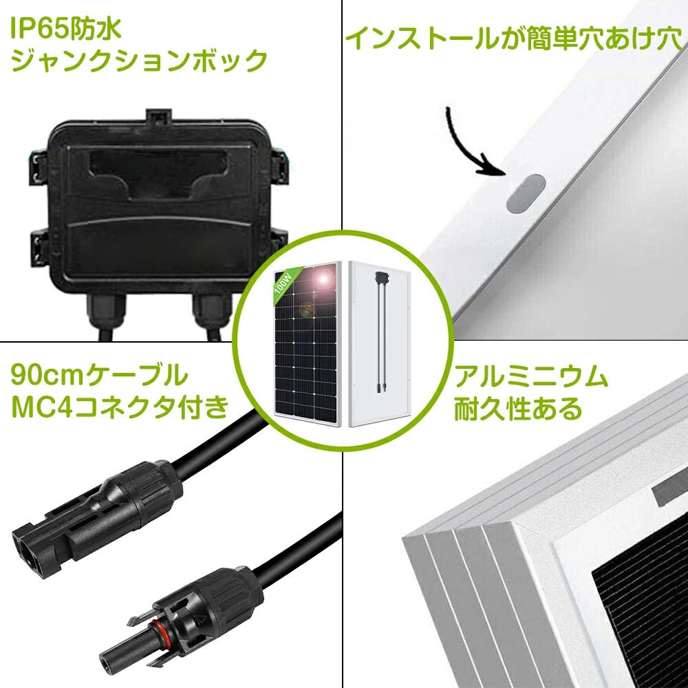 LVYUAN 200W太陽光発電セット ソーラーパネル2枚（100W）&ソーラーアクセサリ&20A PWMチャージコントローラー - LVYUAN（リョクエン）公式ショップ