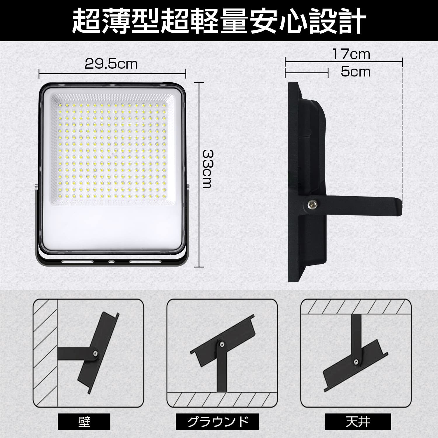 LVYUAN(リョクエン) 200w LED投光器【PC素材 2個入】 - LVYUAN（リョクエン）公式ショップ