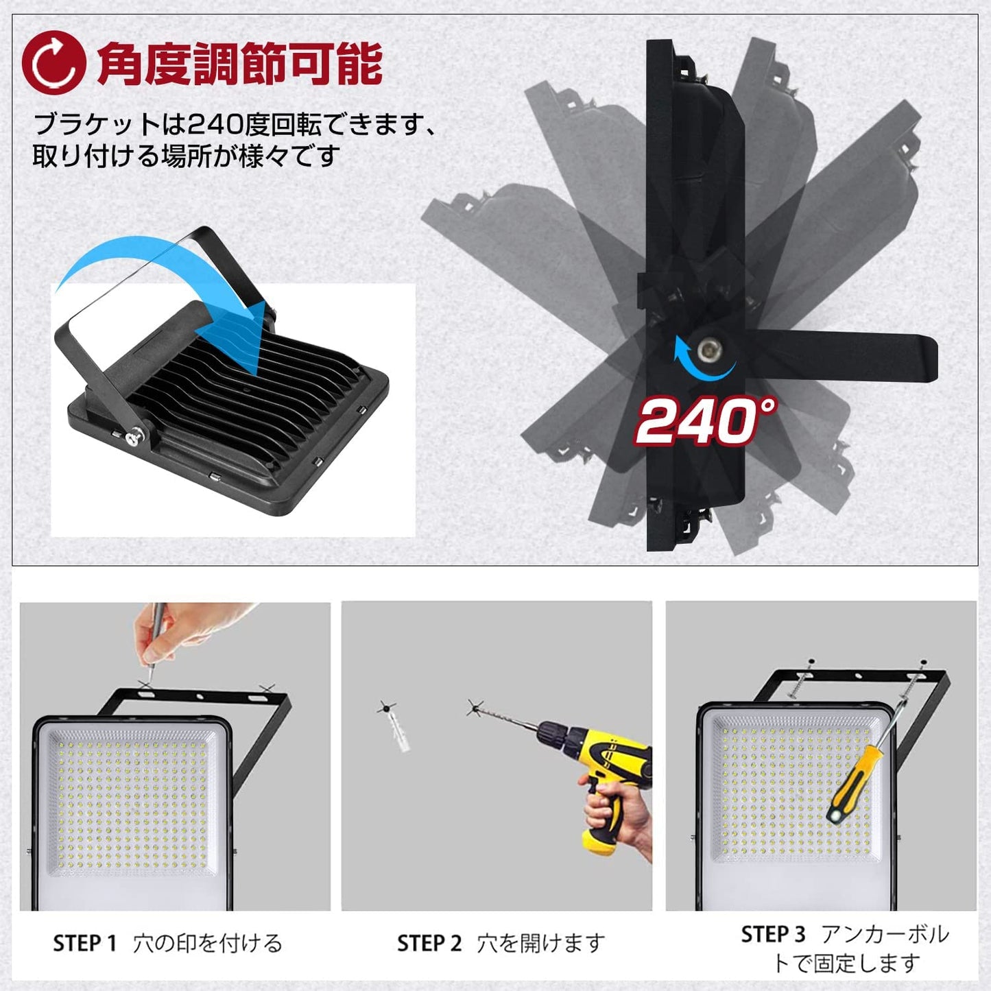 LVYUAN(リョクエン) 200w LED投光器【PC素材 2個入】 - LVYUAN（リョクエン）公式ショップ