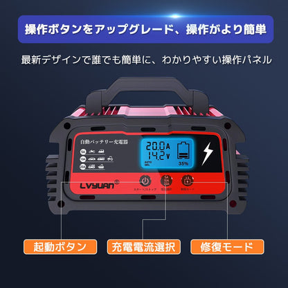 LVYUAN パルスバッテリー充電器 20A 12V・24V鉛バッテリー専用 - LVYUAN（リョクエン）公式ショップ