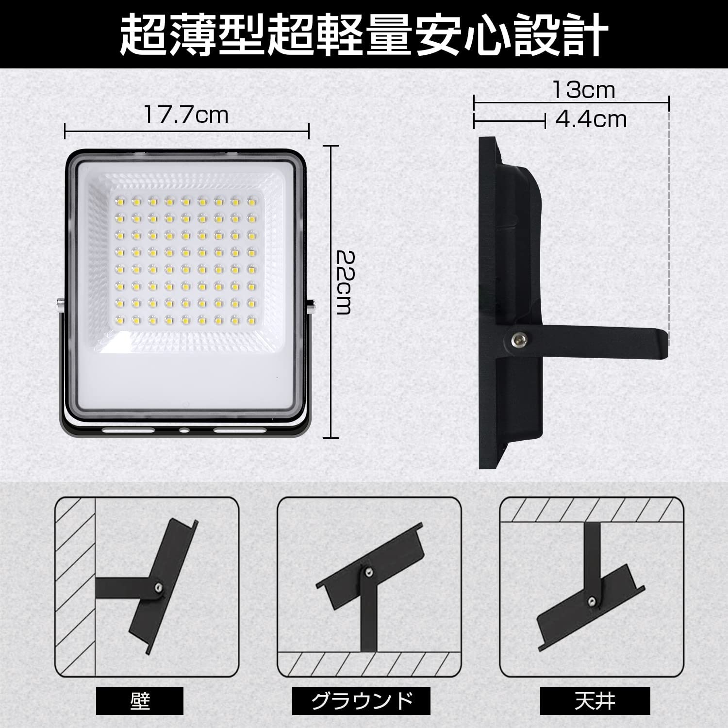LVYUAN(リョクエン) 50w LED投光器【PC素材 2個入】 - LVYUAN（リョクエン）公式ショップ